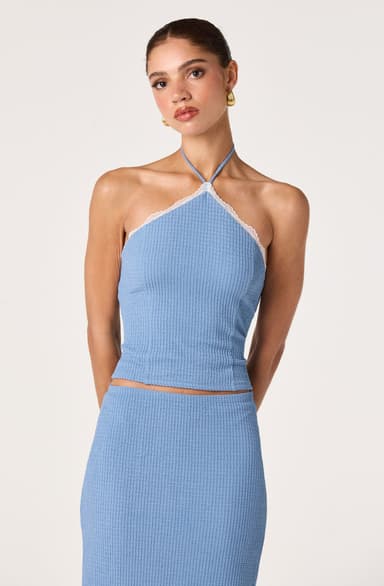 Milana Lace Trim Halter Top