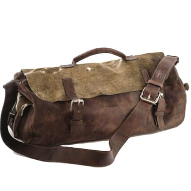Distressed Leather Weekender Duffle Bag – Full Grain Handmade Overnight Travel Bag