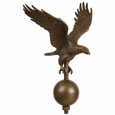 Hand Painted 12" Brown Bronze Eagle Flagpole Topper