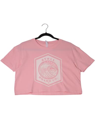Women’s Crop Top Tee with Atoll Wave Graphic