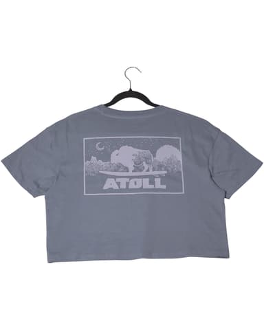 Women’s Crop Top Tee with Atoll Tahoe Sunset Graphic