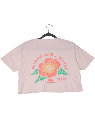 Women’s Crop Top Tee with Atoll Island Flower Graphic