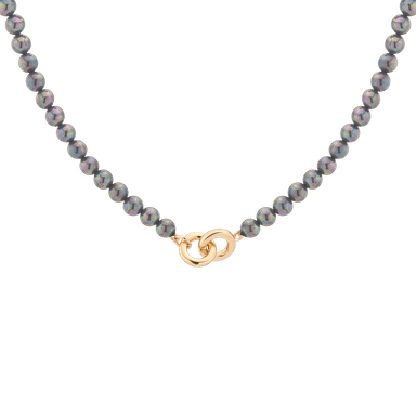 Black Akoya Pearl Connection Necklace