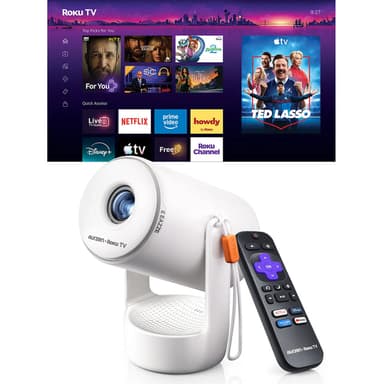 Aurzen EAZZE E1R Roku TV Smart Portable Mini Projector