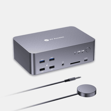 iDock D23i 8K DisplayPort/HDMI KVM Switch Docking Station for 2 Desktop PCs &amp; 3 Monitors