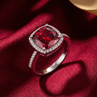 The Rosamund Cushion Ring - S925 Sterling Silver in Solid Gold