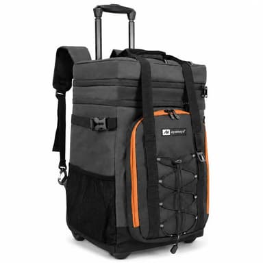 Ayamaya Rolling Cooler Backpack with Wheels | 50 Can Insulated Soft Cooler with Telescoping Handle for Beach, Camping & Travel