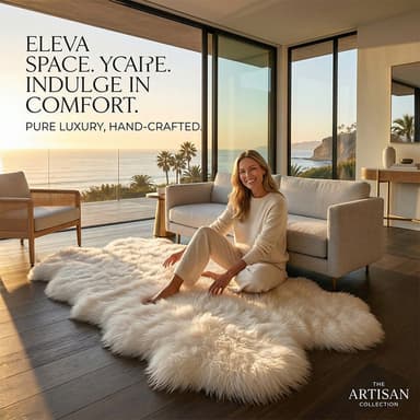 Luxurious Faux Sheepskin Rug | Washable – Pet-Proof & Stain-Resistant Fluffy Shag Rug for Bedroom & Nursery