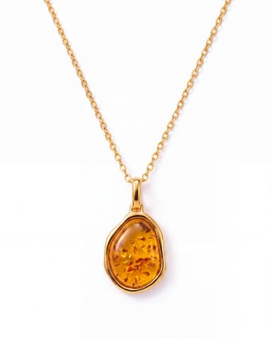 Gold Amber ELEMENT Pendant Necklace