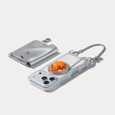 Goldie Wristlet Wallet Set - Clear/Silver