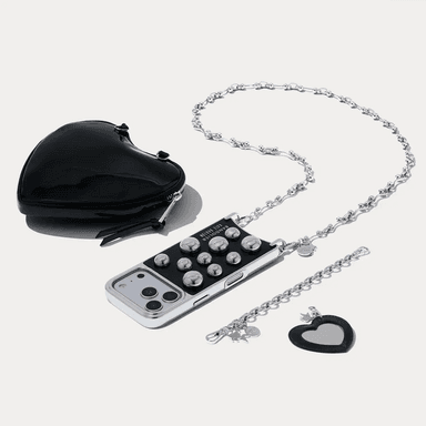 The Charlie Duet Heart Set - Black Patent/Silver