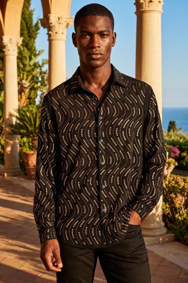 Oscillate Rhinestone Long Sleeve Shirt