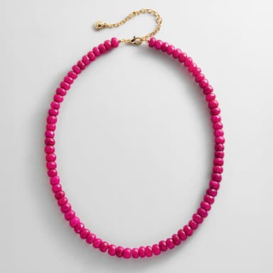 Mini Joyce Semi-Precious Beaded Necklace - Red Chalcedony