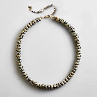 Joyce Semi-Precious Beaded Necklace - Dalmation Jasper
