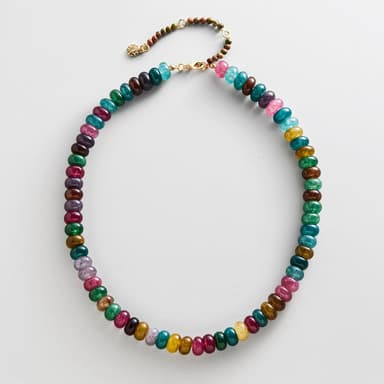Joyce Semi-Precious Beaded Necklace - Multi Tourmaline