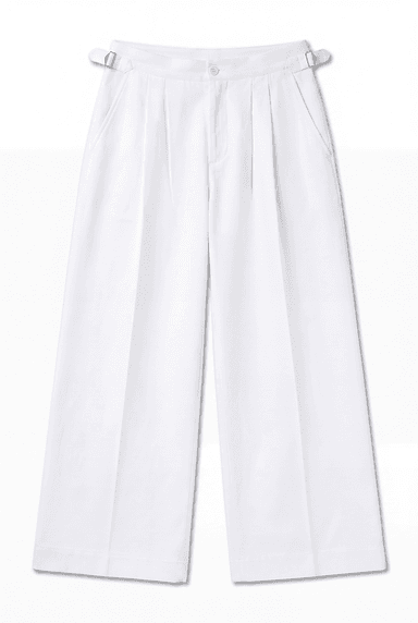 "The Cary" pleated trousers  | White