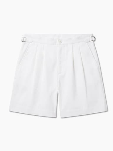 "The Cary" pleated shorts  | White