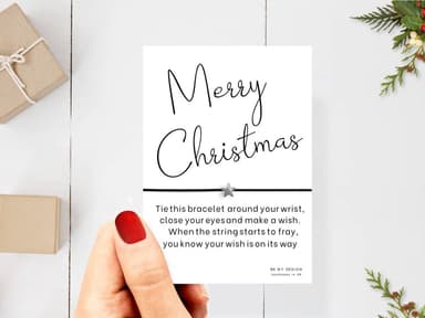 Merry Christmas White Card Wish Bracelet