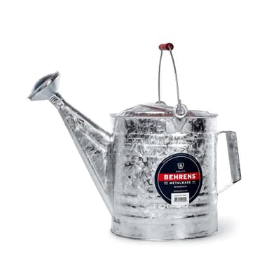 2.5 Gallon Hot Dipped Steel Watering Can with Red Wooden Handle
