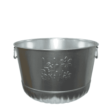 Embossed – Galvanized Bushel Basket – Let It Snow