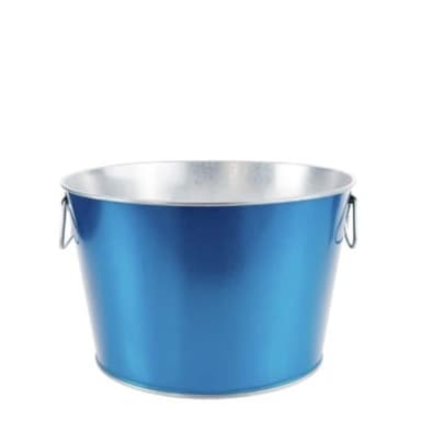 Blue Tinted 5 Gallon Galvanized Steel Round Tub