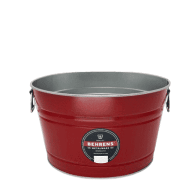 Red Painted Steel – 5 Gallon Galvanized Tub
