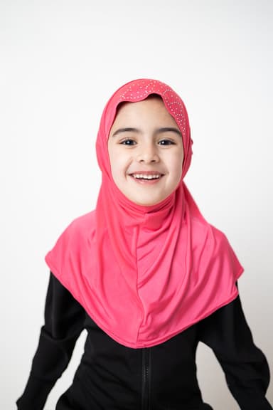 Slip-On Girls Hijab - Hot Pink