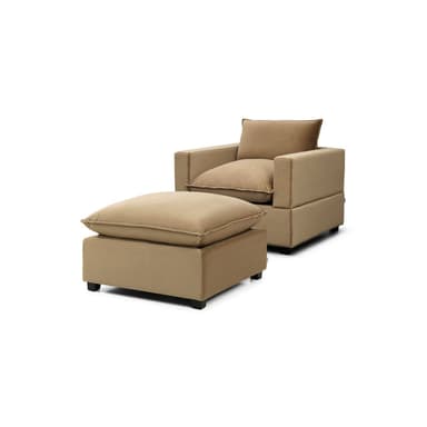 Luna Armchair + Storage Ottoman Bundle