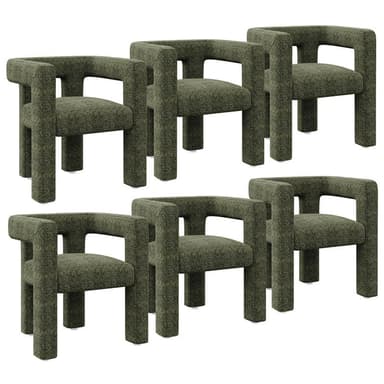 Lisbon Bouclé Upholstered Barrel Accent Chair (Set of 6)