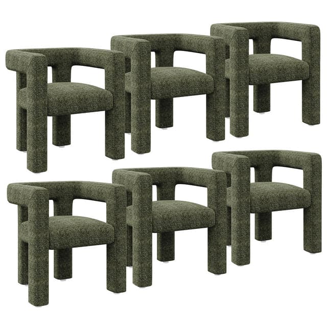 Lisbon Bouclé Upholstered Barrel Accent Chair (Set of 6)