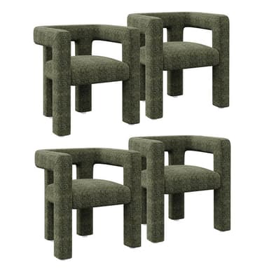 Lisbon Bouclé Upholstered Barrel Accent Chair (Set of 4)