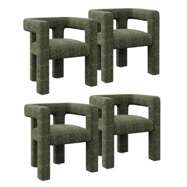 Lisbon Bouclé Upholstered Barrel Accent Chair (Set of 4)