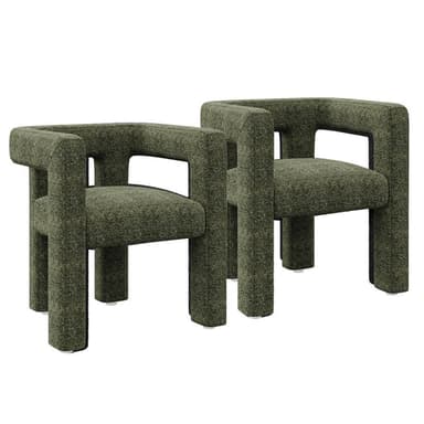Lisbon Bouclé Upholstered Barrel Accent Chair (Set of 2)