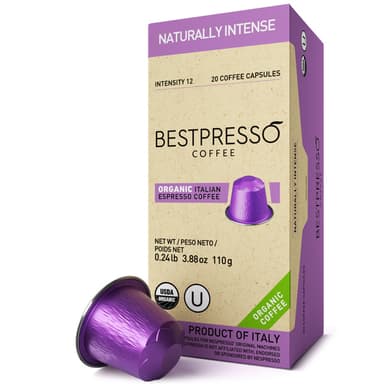 Organic USDA Bestpresso Coffee For Nespresso Original - Naturally Intense 120 Pods
