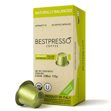 Organic USDA Bestpresso Coffee For Nespresso Original - Naturally Balanced 120 Pods
