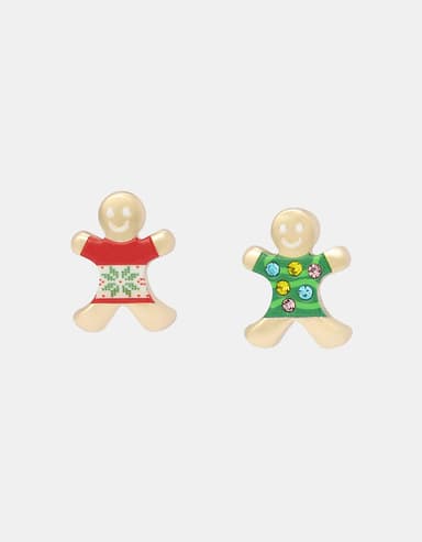 GINGERBREAD STUD EARRINGS BROWN
