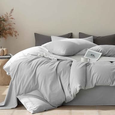 New! Luxury Washed Cotton Duvet Cover – Soft, Breathable & Linen-Inspired