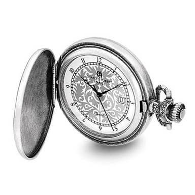Charles Hubert Antiqued Floral Design Analog Pocket Watch 44mm