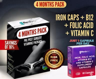 4 Months Supply Pre Post Surgery Kit: Iron Caps  - 21% OFF