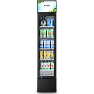 BODEGACOOLER Commercial Refrigerator, 5.7 Cu.Ft Glass Door Beverage Cooler | Merchandiser Refrigerator with Adjustable Shelves, Upright Single Swing Glass Door 