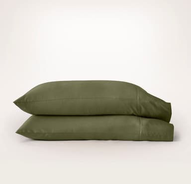 Percale Hemmed Pillowcase Set - Olivine
