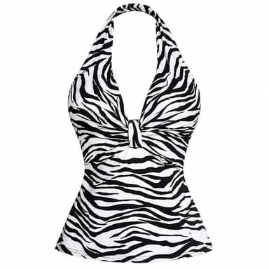 Y2K Era Zebra Print Halter Top