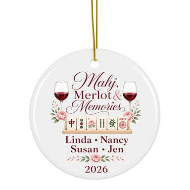 Personalized Mahjong Merlot Ornament
