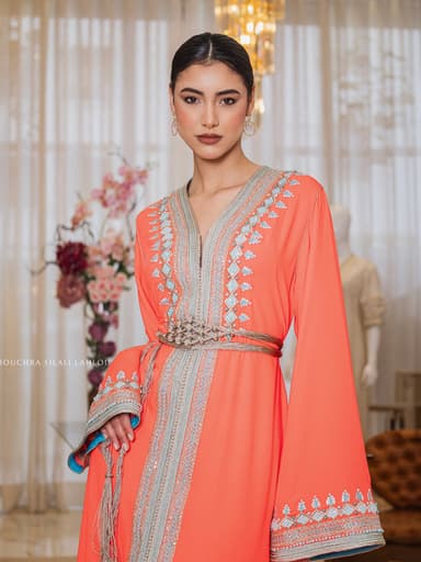 Persimmon Filigree – One-Piece Kaftan