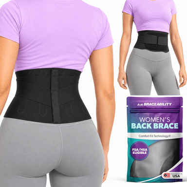 Women's Premium Lumbar Back Brace for Lower Back Pain and Posture Support