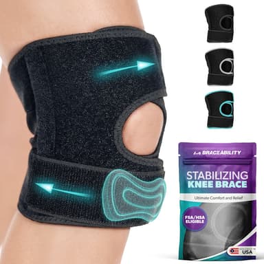 Patella Stabilizer Knee Brace for Women and Men, Open Patella Support for Runner's and Jumper's Knee