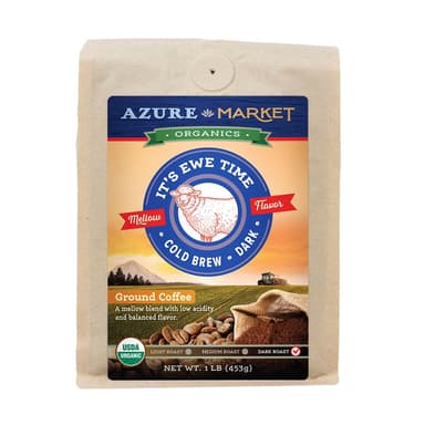 Azure Market Organics Coffee Ground, Cold Brew, Dark Roast, Organic