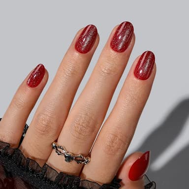 Red Affair Round Nails - Soft Gel Press On