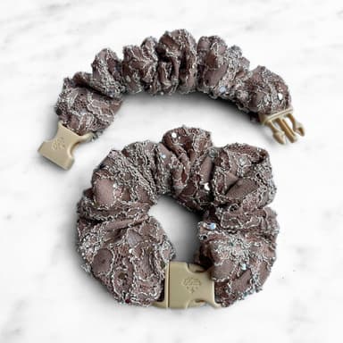 Praline Lace Buckle Scrunchie - No Snagging, No Tangles