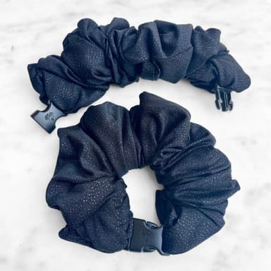 Black Cat Glitter JUMBO Buckle Scrunchie - No Snagging, No Tangles